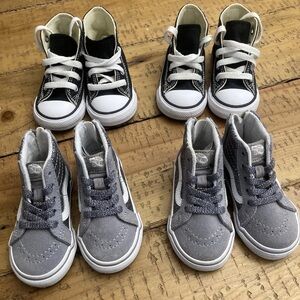 4 Pairs of Toddler Vans & Converse’s Size 5 Worn Once Excellent Condition